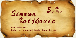 Simona Koljković vizit kartica